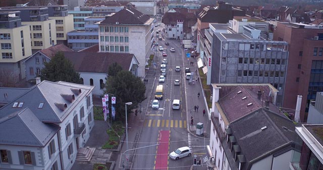 Bahnhofstrasse, Blick in Richtung Aargauerplatz. Foto: © Rapp Trans AG
