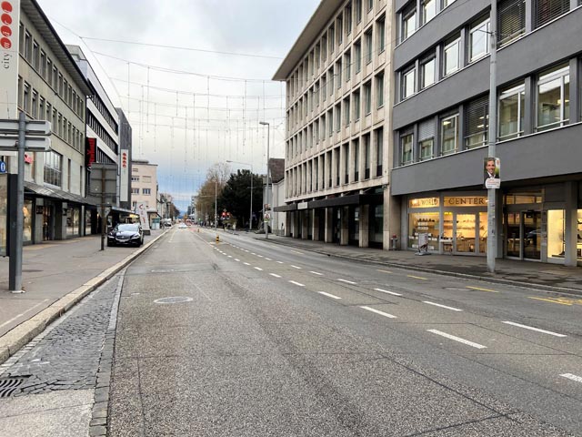 Bahnhofstrasse, Blick in Richtung Bahnhof. Foto: © Kanton Aargau