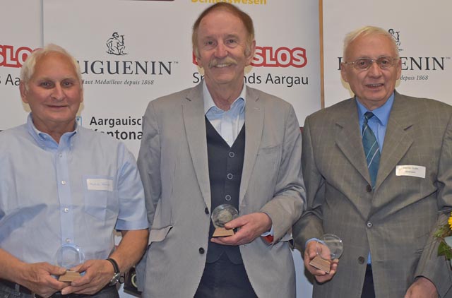 Drei neue AGSV-Ehrenmitglieder (von links): Markus Zobrist, Hugo Wasser und Werner Erdin. Foto: wr