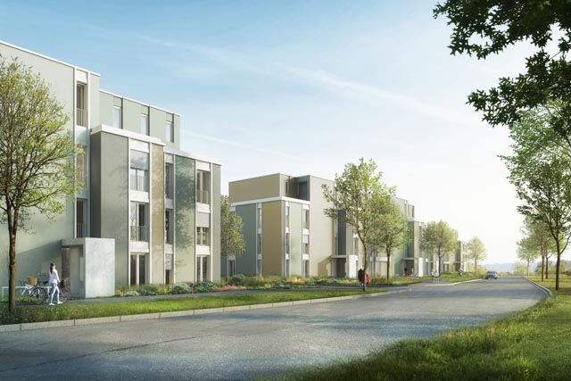 So soll es bald einmal im Quartier Lammet aussehen. Visualisierungen: zVg