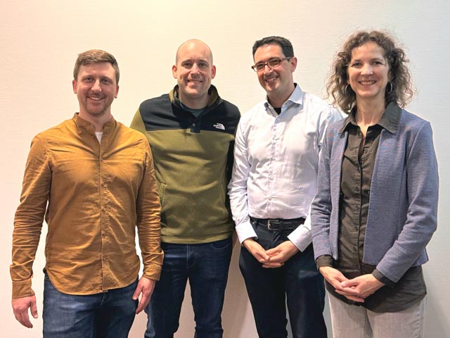 Die Referentin und die Referenten: Tobias Wehrle, Kevin Bieber, Dr.med. Matthias Falk und Wiebke Bläsi. Foto: zVg