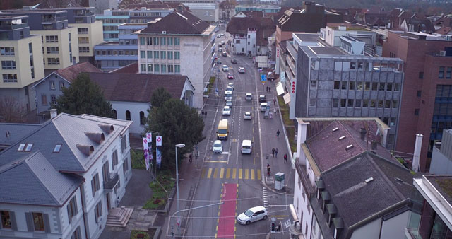 Bahnhofstrasse, Blick in Richtung Aargauerplatz. Foto: Kanton Aargau