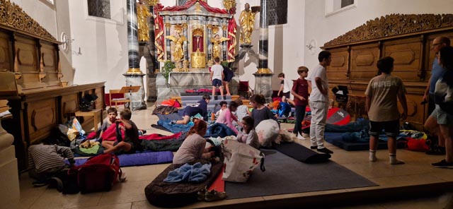 Nachtlager in der kath. Kirche Frick. Foto: zVg