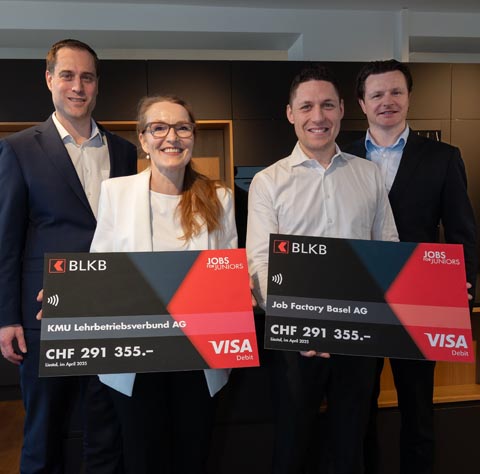 Jörg Hunziker, Leiter Produktmanagement Banking Services BLKB; Renate Wunderlin, Leiterin KMU Lehrbetriebsverbund AG; Mauro Lessa, Job Fa
