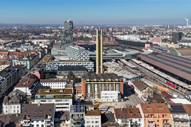 Holzpelletanlage im Heizwerk Bahnhof in Basel; Foto: Julian Salinas