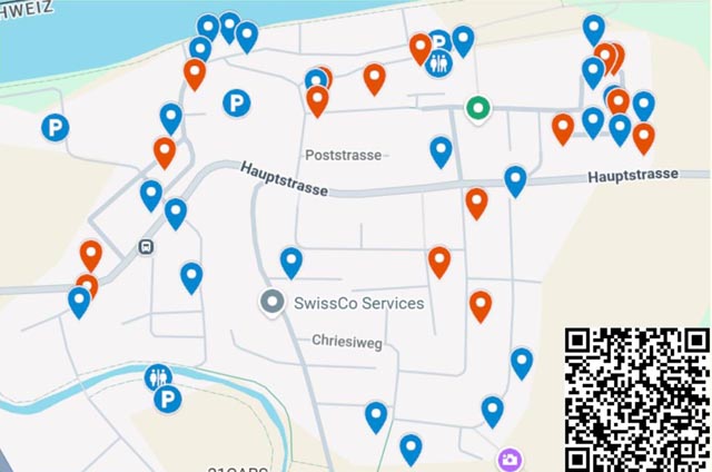 Rundgang: Mit dem QR-Code wird eine interaktive Karte auf dem Smartphone eingeblendet. Foto: zVg