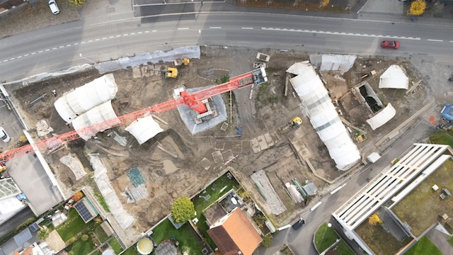 Übersicht über das rund 3200 Quadratmeter grosse Grabungsareal. Foto: © Kanton Aargau