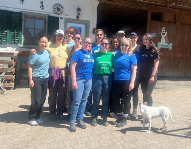 Mitglieder von Volley Smash 05 Laufenburg-Kaisten halfen einen Tag auf dem Tierlignadenhof in Kaisten mit. Foto: Melanie Kägi